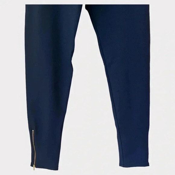 Chloe Kristyn Women's Navy Blue Ponte Ankle Zippers Leggings Pants Size Medium - Picture 3 of 6